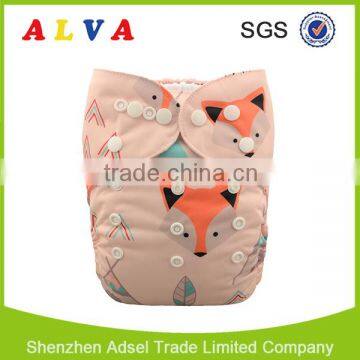 Alva Fox New Pattern of Baby Nappies Adjustable Baby Cloth Diapers