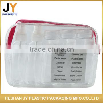 OEM Welcome Cheap Price Wholesale Plastic bottle bath set Plastic Lotion Bottle Set/Travel Bottles set /Travel Set