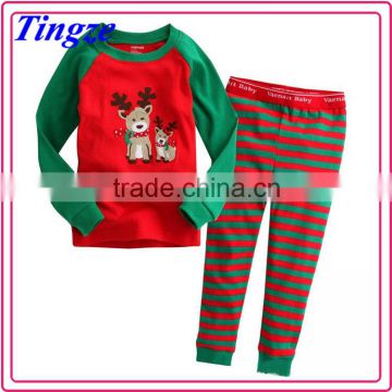 Hot selling kids clothes christmas pajamas sets kids boutique clothing sets wholesale