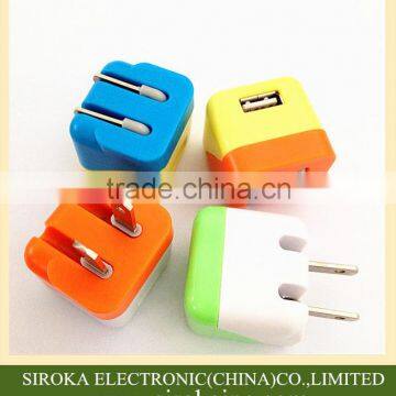 Customized Whipped Cream Color Chargers Universal 5V 1A Usb Travel Charger US Folding Plug for IPhone 6/ Samsung Smartphone photo-4