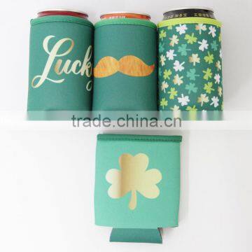 Green foam/neoprene beer can cooler