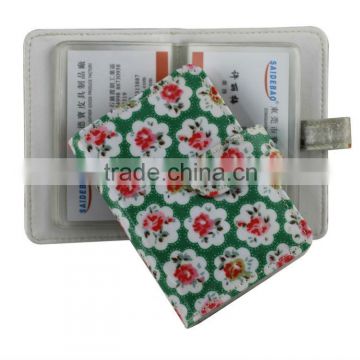 Beautiful flower custom leather business name card holder/case