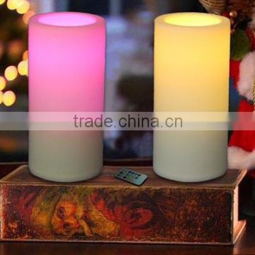 Flameless color changing led candle with remote control and timer, party or wedding gift candle