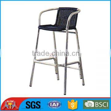 Aluminum PE wicker bar chair