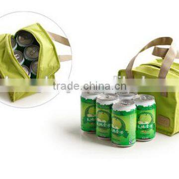 6 can aluminum foil and polyester lunch cooler bag