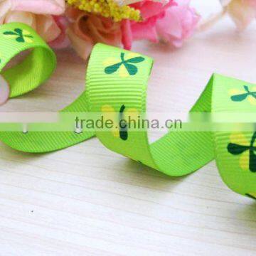 Lovely Gold Printed Grosgrain Ribbon ,accept OEM