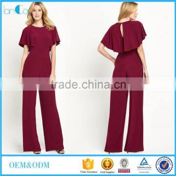 Alibaba formal fashion cap sleeve red women jumpsuit