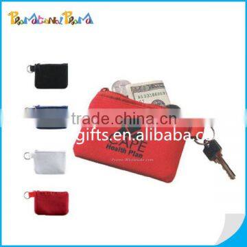 Promotional neoprene Zip Coin Pouch With Built-in Key Holder