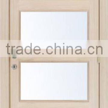 Unfinished interior oak veneered composite wooden glass door