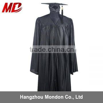 Black Graduation Cap and Gown 100% Shiny Polyester