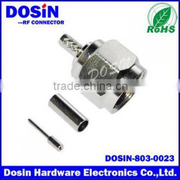 RF connector terminal crimp plug for RG58 F connector