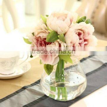 High Quality silk flower Artificial Peony Flowers Fake Leaf Wedding Home Party Decoration Bouquet