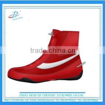 Red OEM top selling design boxing shoe, mens wresting boxing shoe, comfortable flat boxing sport shoe