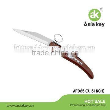 3.5 inch gift folding knife with coating on wood handle