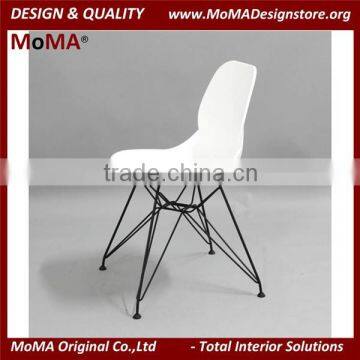 MA-C181-3 Modern Design White Plastic Desk Chair With Metal Legs