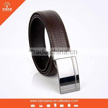 hot punching design brown leather men belt