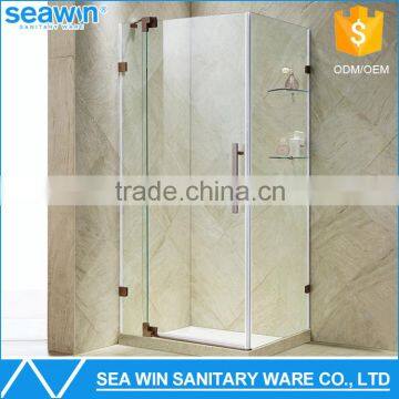 China Manufacturer Best Custom Bathroom Frameless Pivot Hinge Fibreglass Shower Cubicle Sizes Bathtub Shower Enclosure Wiht Tray                        
                                                Quality Choice