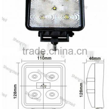 4" 15W 9--32V Square LED work light factory 1year warranty flood beam IP67 led working light emergency vehicle work lights led