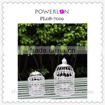 2/s Antique White Outdoor Wrought Iron Round Bird Cage For Wedding Decoration photo-3