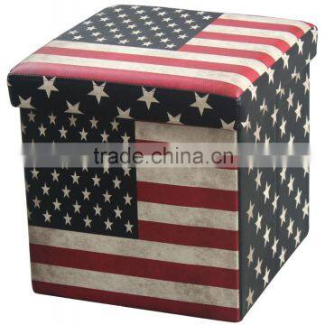 USA Style Printing storage ottoman