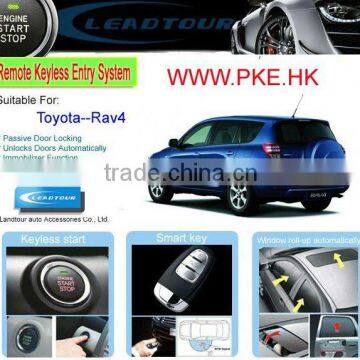 Auto Door Remote Control System Keyless Push Button Start System with Upgrade Car Alarm Systm for Toyota RAV4