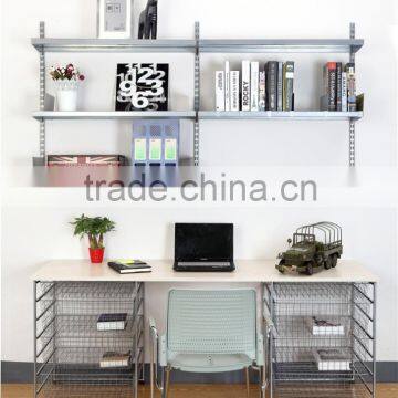 Easy to Install Slotted Silver Wall Shelves for Book photo-2