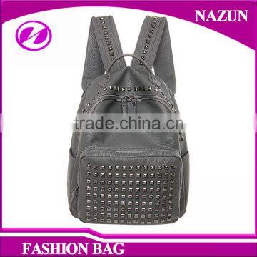 Adjustable Shoulder Strap College School Fashion Rivet on Women Day Backpacks photo-4