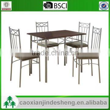 Dining Room Furniture Simple Design 1+4/ Sets Metal Dining Table and Chair photo-2