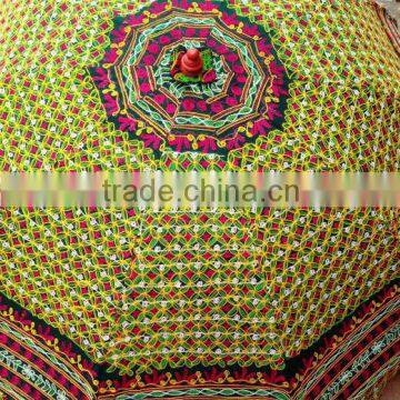 Hand embroidered Traditional Garden Patio Sun Umbrella Parasol Boho Bohemian Parasol Traditional