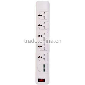 universal outlet eu ac plug power strip with individual switch