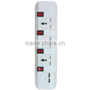 universal surge protector power strip with individual switch