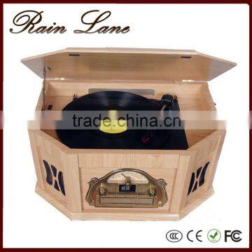 Rain Lane Audio Player Retro Vinyl Record Player With USB SD Cassette