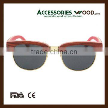 Wood Sunglasses Half Frame Unisex Wooden Sun Glasses photo-3