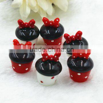 kawaii resin cup with dot and bows for kids home phone case resin cabochons accessories