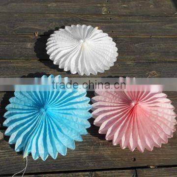 12'' D30cm Pure Colors Tissue Paper Fan For Party & Wedding Decoration