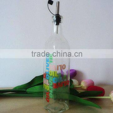 520ml glass oil cruet with metal dropper