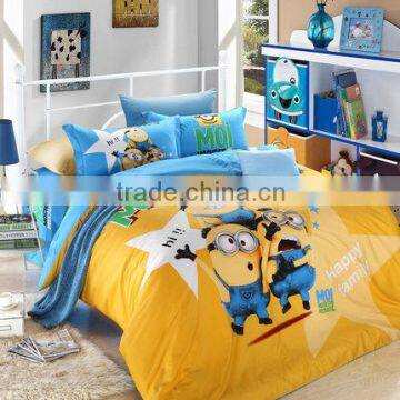 100%cotton bedding set,minions duvet cover, cartoon bedroom set