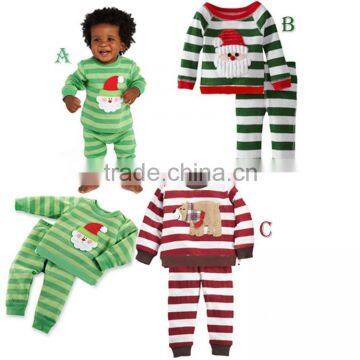 wholesale 2pcs set red green strips girls baby layette christmas outfits