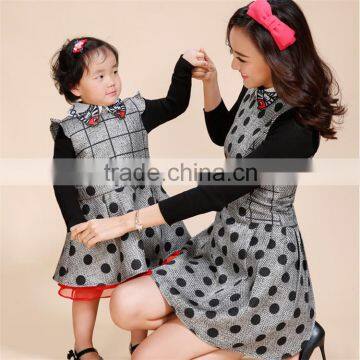 new girls product long sleeve lovely dot mommy and daughter dress