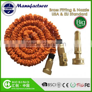 Garden Flexible Expandable Hose with Brass Valve Fitting & Brass Nozzle