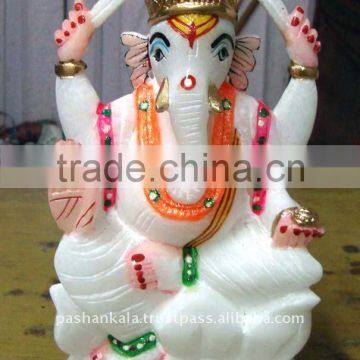 White Marble Lord Ganesha Statue