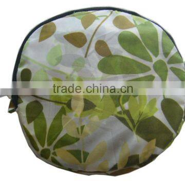 Circle shape foldable handbag, reusable printed shopping bag