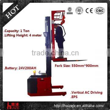 Capacity 1000kg Height 4000mm Electric Order Picker