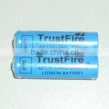 TrustFire 1.5V 2900mah AA Li/FeS2 Nimh Lithium battery button top 1pc