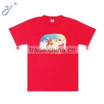 Wholesale 100% Cotton Children's Christmas T shirts Heat Stamped T Shirt