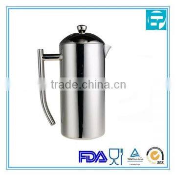 1L Double-Wall Satin Polished Stainless Steel Cafetiere Coffee with Filter