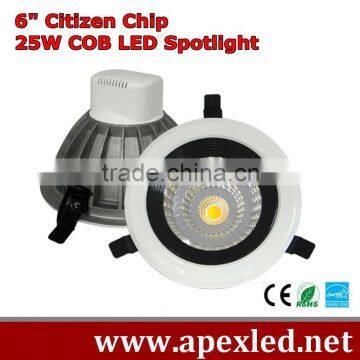 2013 hot selling recessed 25W led downlight 6"