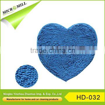 High absorbent Microfiber heart chenille dry mat, square floor mat,door mat