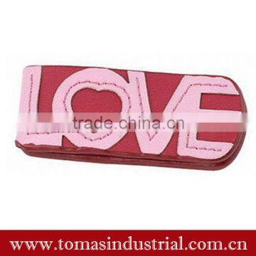 Latest Design Cute Leather Name Card Clip