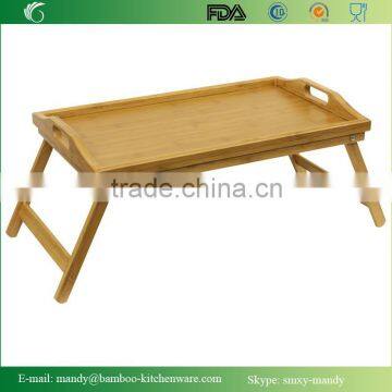 Bamboo Folding Bed Tray Table and Breakfast Tray photo-2